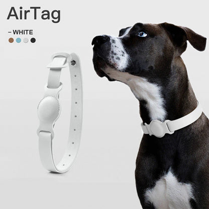 FluffyPuppy™ White / Large fluffypuppy™ Leather Collar for Apple Airtag