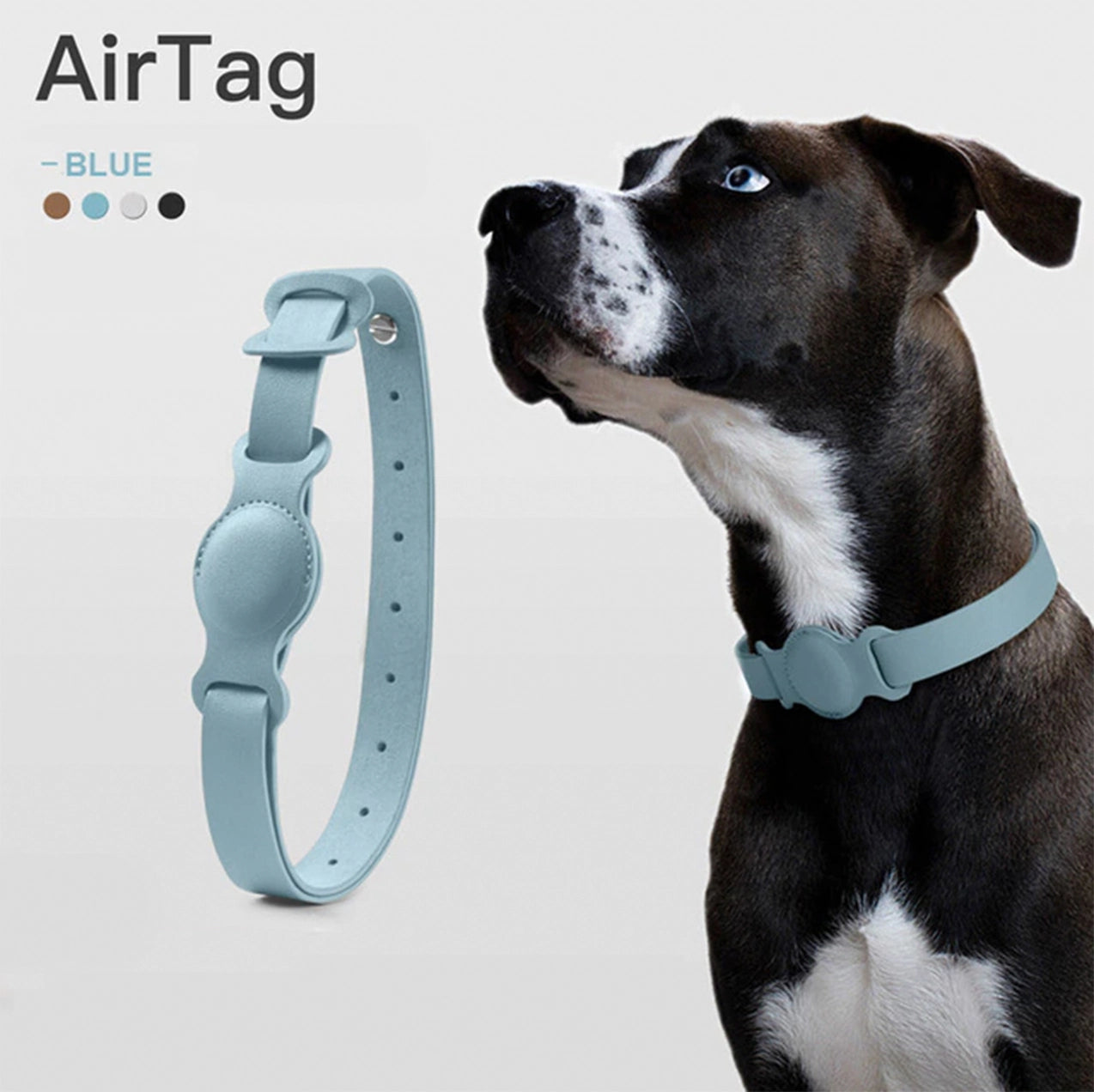 FluffyPuppy™ Blue / Large fluffypuppy™ Leather Collar for Apple Airtag