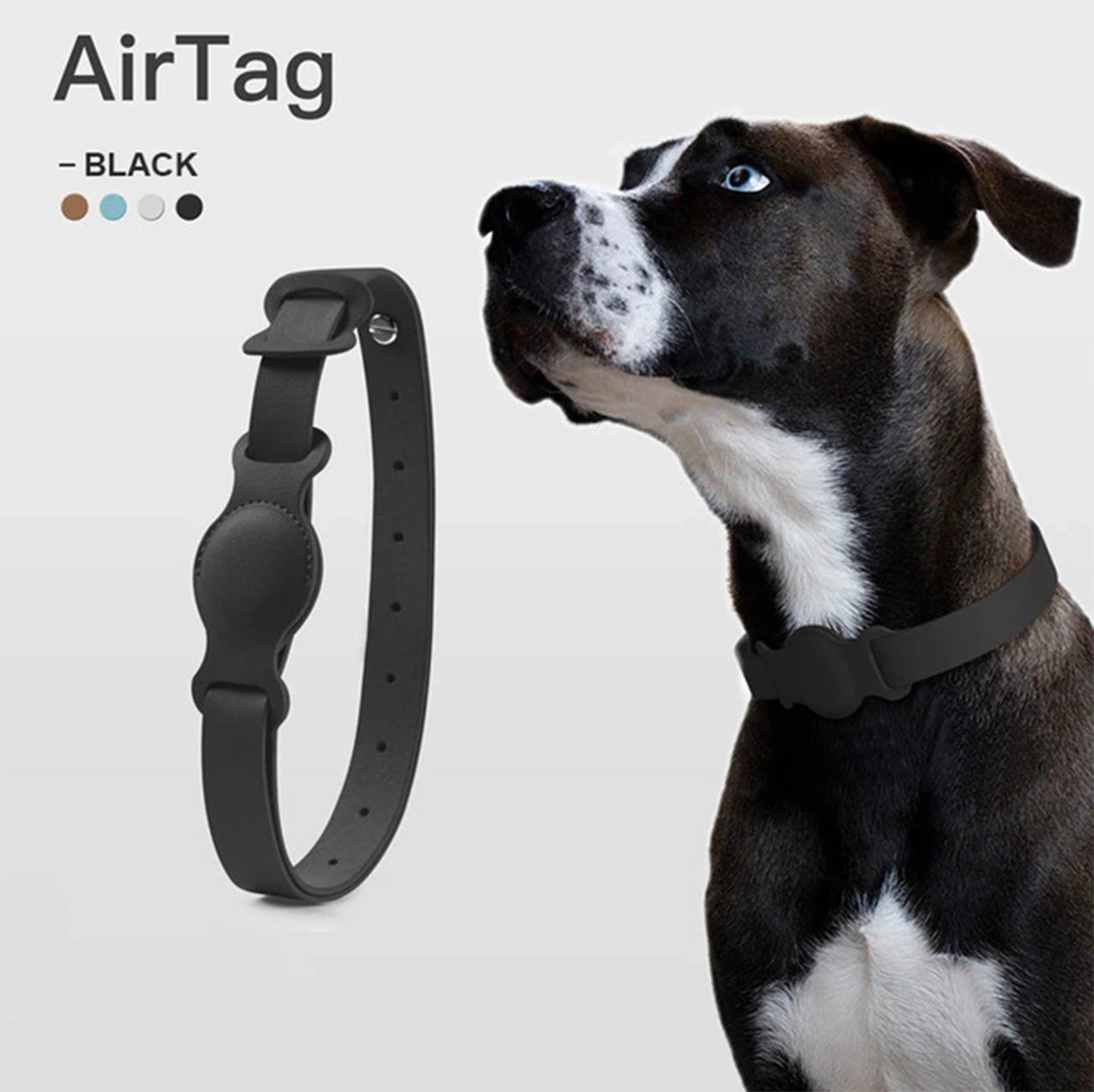FluffyPuppy™ Black / Large fluffypuppy™ Leather Collar for Apple Airtag